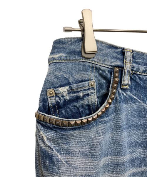 Hysteric Glamour（ヒステリックグラマー）Hysteric Glamour (ヒステリックグラマー) RSP加工 スタッズデニムパンツ インディゴ サイズ:32inchの古着・服飾アイテム