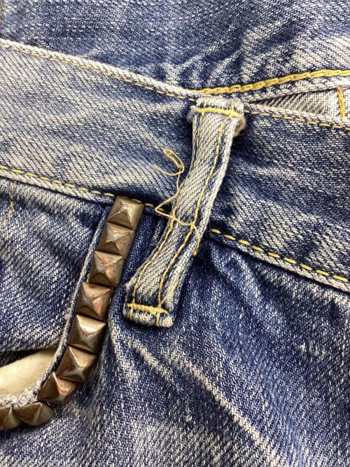 Hysteric Glamour（ヒステリックグラマー）Hysteric Glamour (ヒステリックグラマー) RSP加工 スタッズデニムパンツ インディゴ サイズ:32inchの古着・服飾アイテム