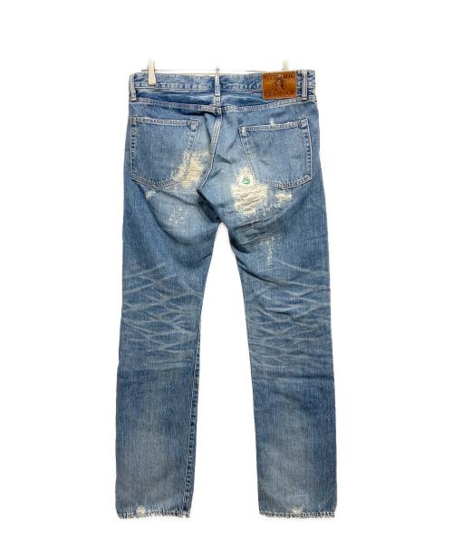 Hysteric Glamour（ヒステリックグラマー）Hysteric Glamour (ヒステリックグラマー) NOBU REMAKE 加工 スタッズデニムパンツ ブルー サイズ:SIZE W32の古着・服飾アイテム