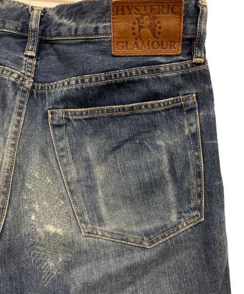 Hysteric Glamour（ヒステリックグラマー）Hysteric Glamour (ヒステリックグラマー) RSM加工 スタッズ デニムストレートパンツ インディゴ サイズ:32inchの古着・服飾アイテム