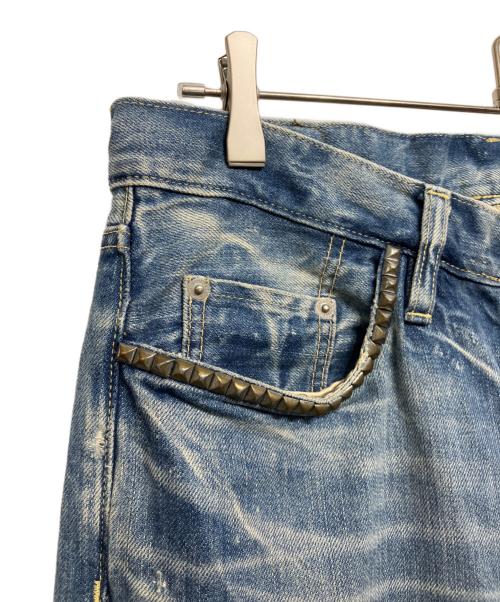 Hysteric Glamour（ヒステリックグラマー）Hysteric Glamour (ヒステリックグラマー) SP加工WR スタッズ デニムパンツ インディゴ サイズ:32inchの古着・服飾アイテム
