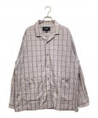 PWAプア）の古着「LINEN MIX O/C SHIRT」｜ベージュ