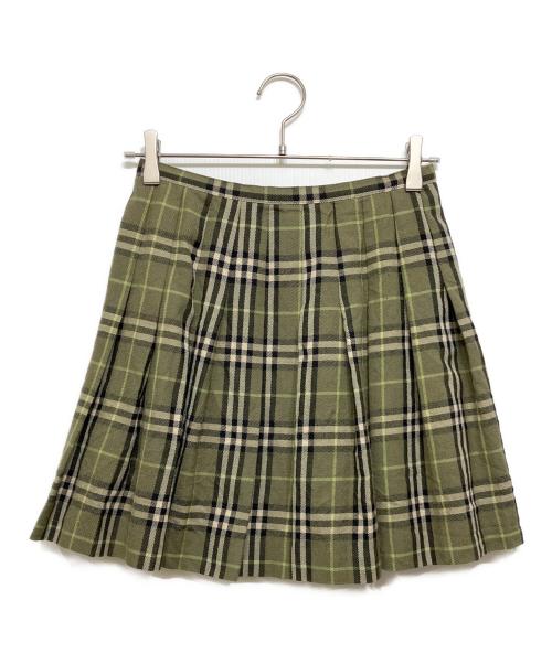 BURBERRY BLUE LABEL（バーバリー ブルー レーベル）BURBERRY BLUE LABEL (バーバリー ブルー レーベル) ノバチェック ラップスカート グリーン サイズ:36の古着・服飾アイテム