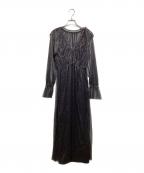 Ameriアメリ）の古着「GLITTER FRILL COLLAR DRESS」｜ブラック