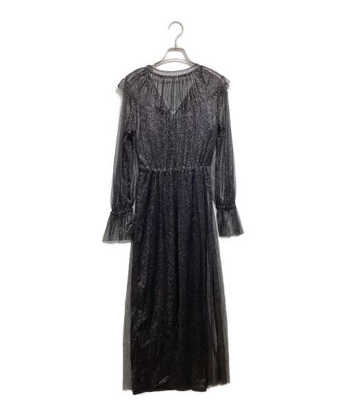 Ameri（アメリ）Ameri (アメリ) GLITTER FRILL COLLAR DRESS ブラック サイズ:Sの古着・服飾アイテム