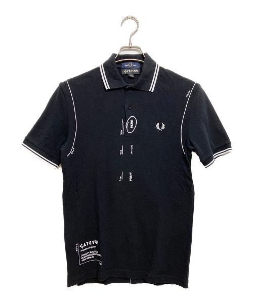 FRED PERRY（フレッドペリー）FRED PERRY (フレッドペリー) GATE194 プリントポロシャツ ブラック サイズ:Sの古着・服飾アイテム
