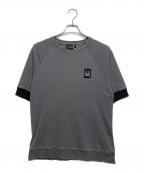 FRED PERRY×RAF SIMONSフレッドペリー×ラフシモンズ）の古着「ニットリブ ラグランTシャツ」｜グレー