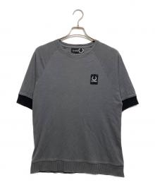 FRED PERRY×RAF SIMONS（フレッドペリー×ラフシモンズ）の古着「ニットリブ ラグランTシャツ」｜グレー