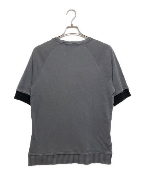 FRED PERRY（フレッドペリー）FRED PERRY (フレッドペリー) RAF SIMONS (ラフシモンズ) ニットリブ ラグランTシャツ グレー サイズ:36の古着・服飾アイテム