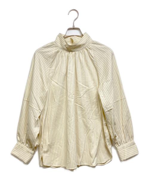 MACPHEE（マカフィー）MACPHEE (マカフィー) ブラッシュドコットンツイル ハイネックブラウス イエロー サイズ:36の古着・服飾アイテム