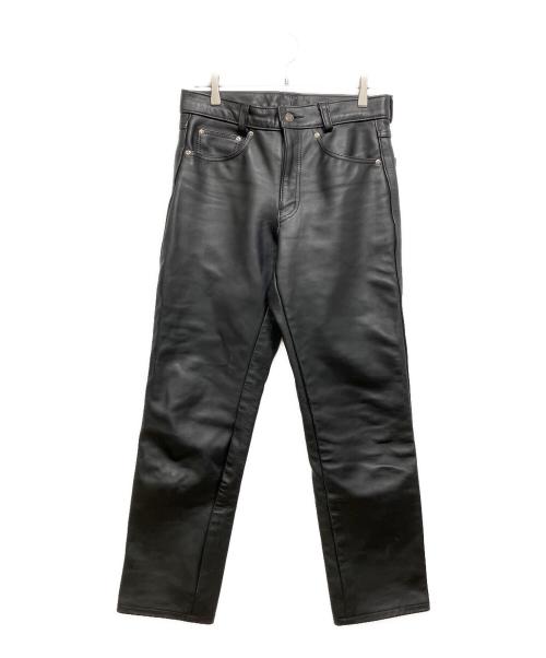Schott（ショット）Schott (ショット) ストレートレザーパンツ ブラック サイズ:32の古着・服飾アイテム