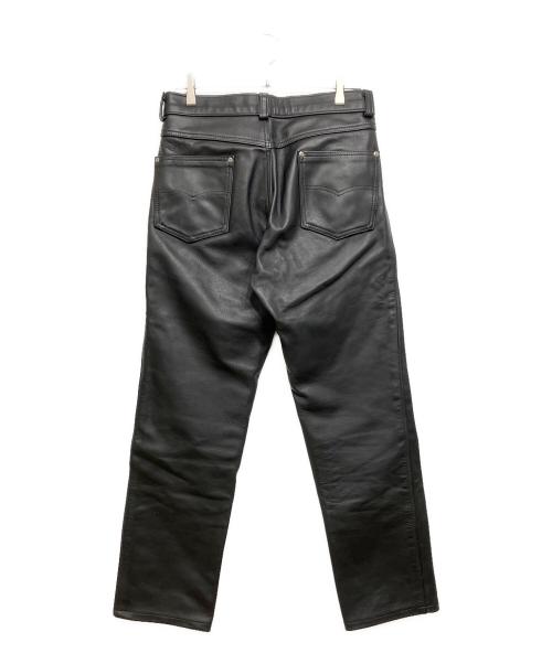 Schott（ショット）Schott (ショット) ストレートレザーパンツ ブラック サイズ:32の古着・服飾アイテム