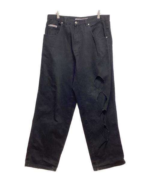 SOUTHPOLE（サウスポール）SOUTHPOLE (サウスポール) カットデザインデニムパンツ ブラック サイズ:SIZE W36の古着・服飾アイテム