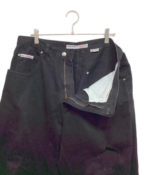 SOUTHPOLE（サウスポール）SOUTHPOLE (サウスポール) カットデザインデニムパンツ ブラック サイズ:SIZE W36の古着・服飾アイテム