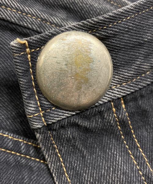 MIHARA YASUHIRO（ミハラヤスヒロ）MIHARA YASUHIRO (ミハラヤスヒロ) アシンメトリー デニムラップパンツ ブラック サイズ:36の古着・服飾アイテム