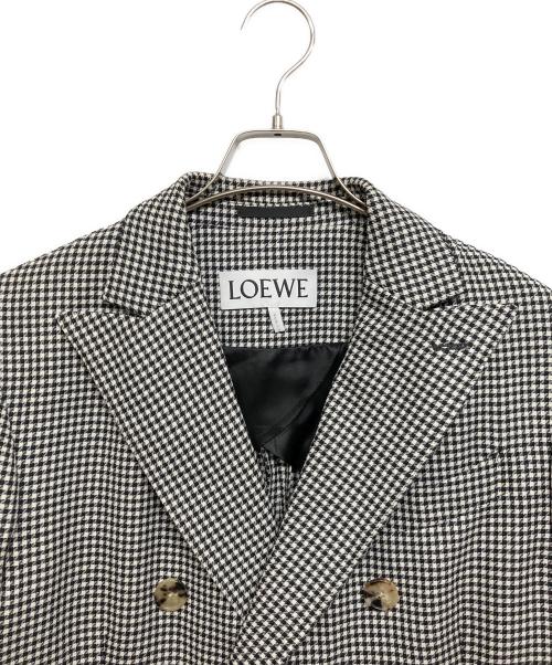 LOEWE（ロエベ）LOEWE (ロエベ) ウールシルクダブルブレストジャケット ホワイト×ブラック サイズ:SIZE 48の古着・服飾アイテム