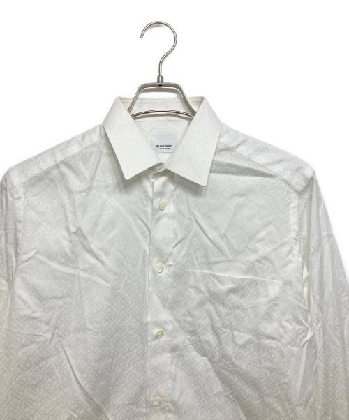 BURBERRY（バーバリー）BURBERRY (バーバリー) TBモノグラム総柄ドレスシャツ ホワイト サイズ:15/38の古着・服飾アイテム