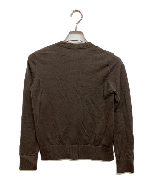 maison kitsune（メゾンキツネ）MAISON KITSUNE (メゾンキツネ) FOX HEAD PATCH CARDIGAN ブラウン サイズ:XSの古着・服飾アイテム
