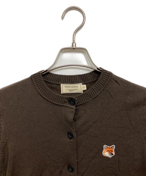 maison kitsune（メゾンキツネ）MAISON KITSUNE (メゾンキツネ) FOX HEAD PATCH CARDIGAN ブラウン サイズ:XSの古着・服飾アイテム