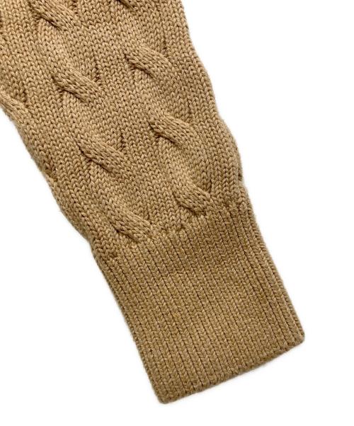 POLO RALPH LAUREN（ポロ・ラルフローレン）POLO RALPH LAUREN (ポロ・ラルフローレン) ケーブルニット コットン クルーネック カーディガン ベージュ サイズ:Mの古着・服飾アイテム