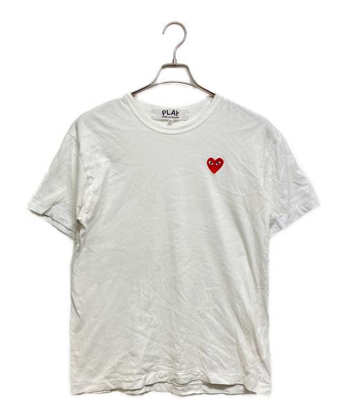 PLAY COMME des GARCONS（プレイコムデギャルソン）PLAY COMME des GARCONS (プレイコムデギャルソン) ハートワッペンTシャツ ホワイト サイズ:XLの古着・服飾アイテム