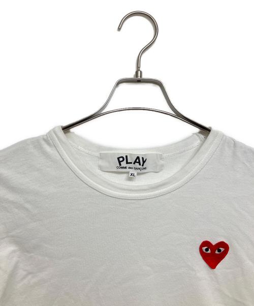 PLAY COMME des GARCONS（プレイコムデギャルソン）PLAY COMME des GARCONS (プレイコムデギャルソン) ハートワッペンTシャツ ホワイト サイズ:XLの古着・服飾アイテム