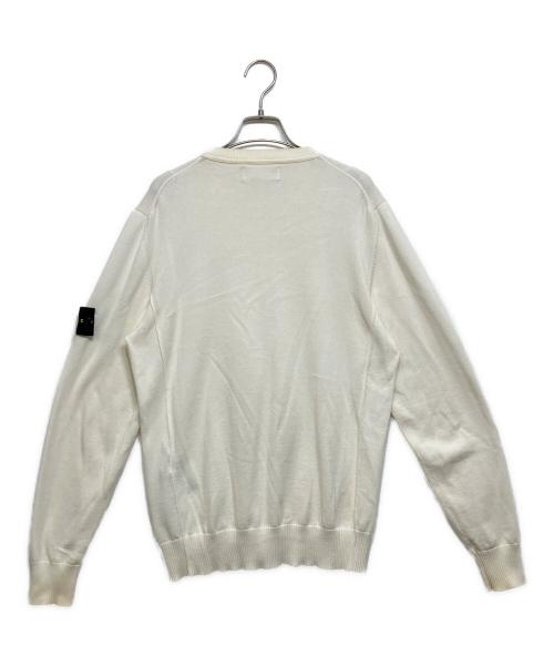 STONE ISLAND（ストーンアイランド）STONE ISLAND (ストーンアイランド) ロゴワッペンクルーネックニット ホワイト サイズ:Mの古着・服飾アイテム