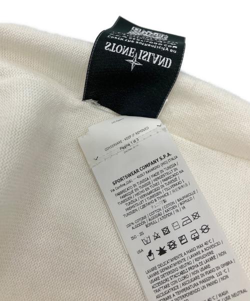 STONE ISLAND（ストーンアイランド）STONE ISLAND (ストーンアイランド) ロゴワッペンクルーネックニット ホワイト サイズ:Mの古着・服飾アイテム