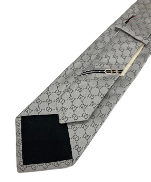 GUCCI（グッチ）GUCCI (グッチ) GG総柄ネクタイ シルバー サイズ:148×8cmの古着・服飾アイテム