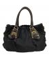 PRADA (プラダ) ロゴジャガードナイロントートバッグ ブラック×ブラウン：30000円
