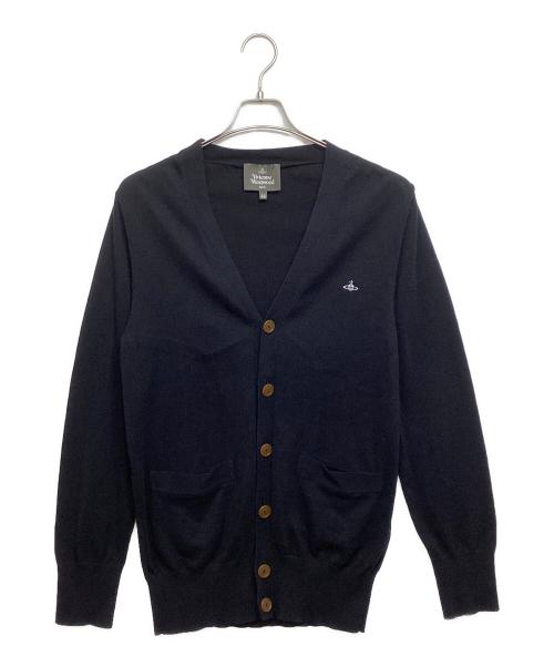 Vivienne Westwood man（ヴィヴィアン ウェストウッド マン）Vivienne Westwood man (ヴィヴィアン ウェストウッド マン) オーブ刺繍コットンリネンカーディガン ブラック サイズ:44の古着・服飾アイテム