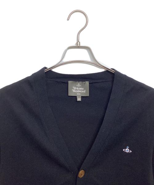 Vivienne Westwood man（ヴィヴィアン ウェストウッド マン）Vivienne Westwood man (ヴィヴィアン ウェストウッド マン) オーブ刺繍コットンリネンカーディガン ブラック サイズ:44の古着・服飾アイテム