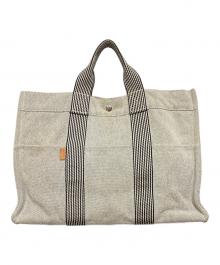 HERMES（エルメス）の古着「ニューフールトゥMM トートバッグ」｜ホワイト×ブラック