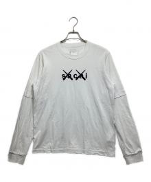 sacai×KAWS（サカイ×カウズ）の古着「Flock Print Long Sleeve T-Shirt」｜ホワイト