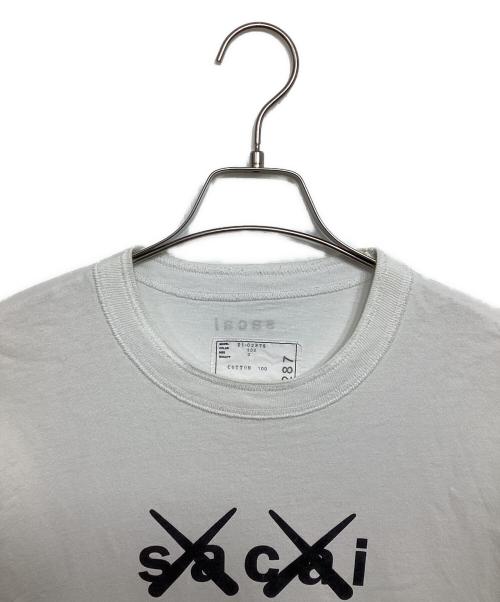 sacai（サカイ）sacai (サカイ) KAWS (カウズ) Flock Print Long Sleeve T-Shirt ホワイト サイズ:3の古着・服飾アイテム