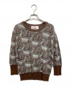Vivienne Westwood RED LABELヴィヴィアンウエストウッドレッドレーベル）の古着「ORB REPEATニット」｜グレー×ブラウン