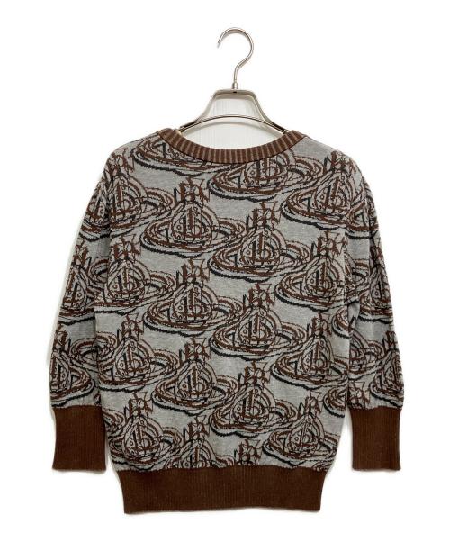 Vivienne Westwood RED LABEL（ヴィヴィアンウエストウッドレッドレーベル）Vivienne Westwood RED LABEL (ヴィヴィアンウエストウッドレッドレーベル) ORB REPEATニット グレー×ブラウン サイズ:00の古着・服飾アイテム