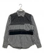 BLACK COMME des GARCONSブラックコムデギャルソン）の古着「パッチワークチェックシャツ」｜ブラック