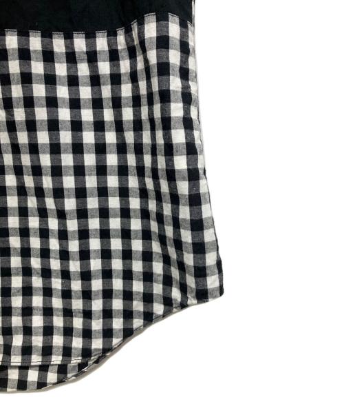 BLACK COMME des GARCONS（ブラックコムデギャルソン）BLACK COMME des GARCONS (ブラックコムデギャルソン) パッチワークチェックシャツ ブラック サイズ:Mの古着・服飾アイテム