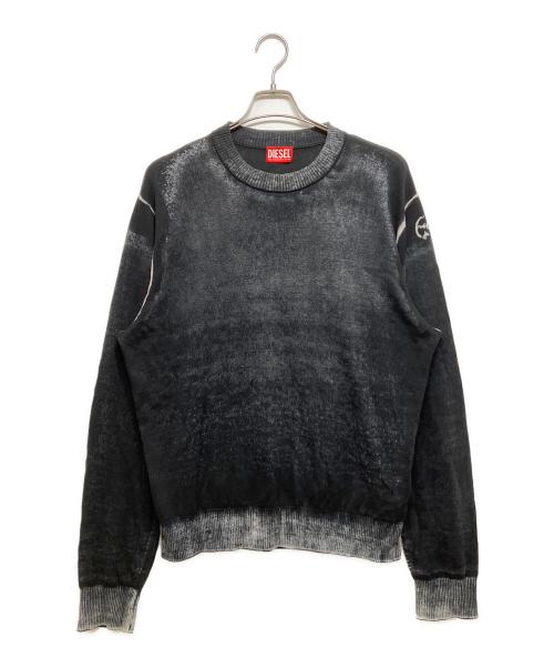 DIESEL（ディーゼル）DIESEL (ディーゼル) コットンクルーネックニット ブラック サイズ:Lの古着・服飾アイテム
