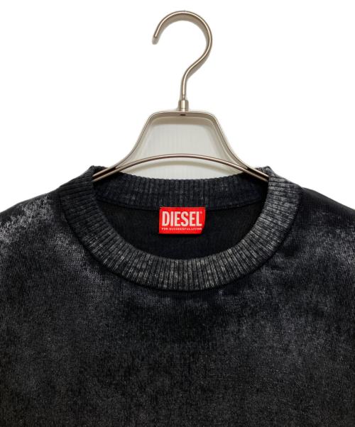 DIESEL（ディーゼル）DIESEL (ディーゼル) コットンクルーネックニット ブラック サイズ:Lの古着・服飾アイテム