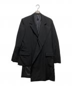 GROUND Yグラウンドワイ）の古着「WOOL GABARDINE ASYMMETRICAL JACKET」｜ブラック