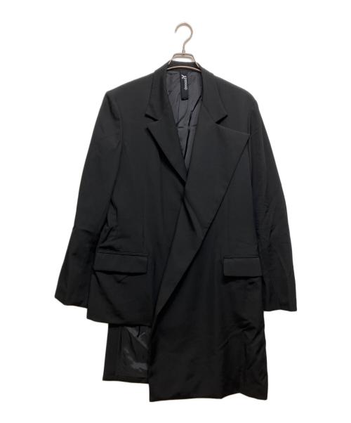 GROUND Y（グラウンドワイ）GROUND Y (グラウンドワイ) WOOL GABARDINE ASYMMETRICAL JACKET ブラック サイズ:3の古着・服飾アイテム