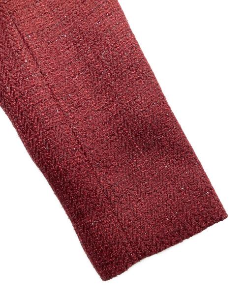 darich（ダーリッチ）Darich (ダーリッチ) ボックスプリーツツイードミニワンピース レッド サイズ:Free 未使用品の古着・服飾アイテム