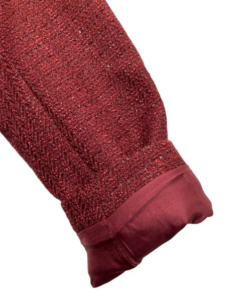 darich（ダーリッチ）Darich (ダーリッチ) ボックスプリーツツイードミニワンピース レッド サイズ:Free 未使用品の古着・服飾アイテム