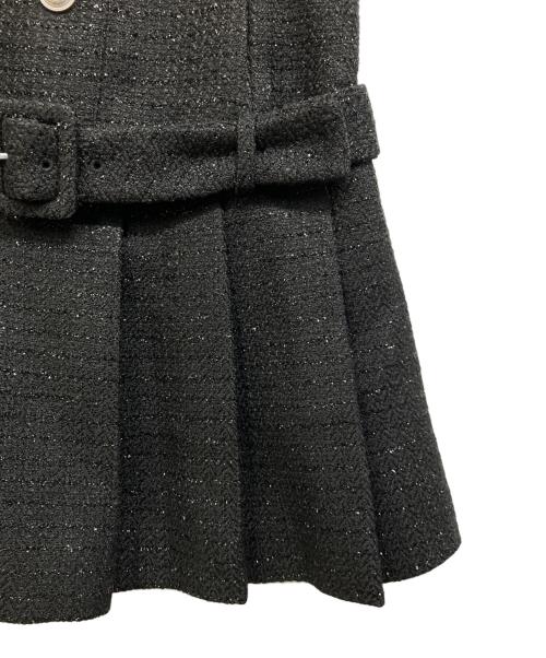 darich（ダーリッチ）darich (ダーリッチ) ボックスプリーツツイードミニワンピース ブラック サイズ:Free 未使用品の古着・服飾アイテム
