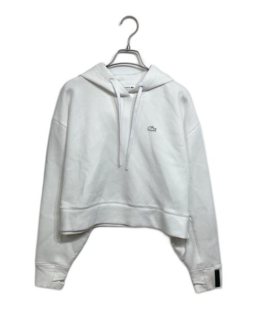 LACOSTE（ラコステ）LACOSTE (ラコステ) ワイド＆クロップドフードスウェット ホワイト サイズ:38の古着・服飾アイテム