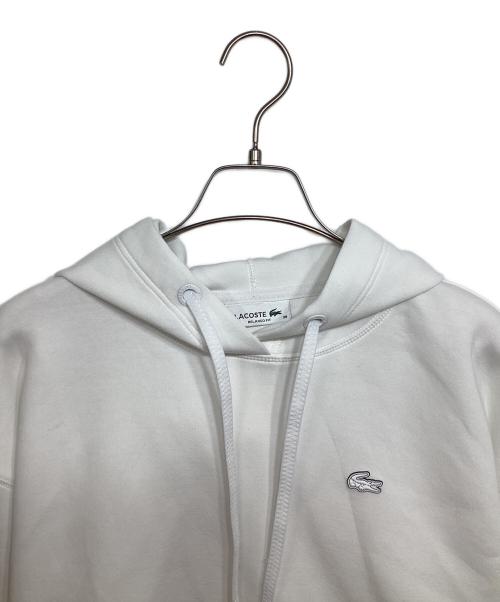 LACOSTE（ラコステ）LACOSTE (ラコステ) ワイド＆クロップドフードスウェット ホワイト サイズ:38の古着・服飾アイテム