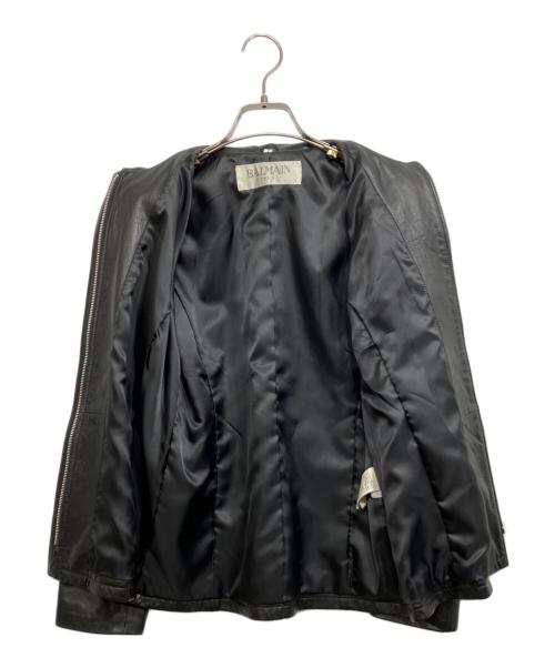 BALMAIN（バルマン）BALMAIN (バルマン) ラムレザージャケット ブラック サイズ:7の古着・服飾アイテム