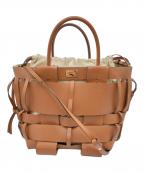 ZANCHETTIザンケッティー）の古着「WOVEN MIDI SHOPPER / 2WAYショルダーバッグ」｜ブラウン